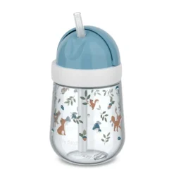 Vaso de aprendizaje con pajita azul Amigos del Bosque Mepal - Little Dutch